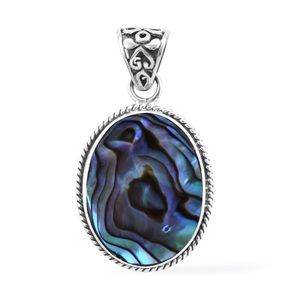 Abalone Shell Pendant in Sterling Silver
